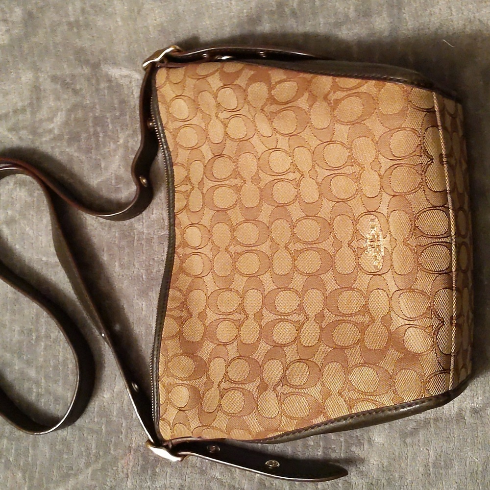 Coach Monogram and leather Brown and tan bag